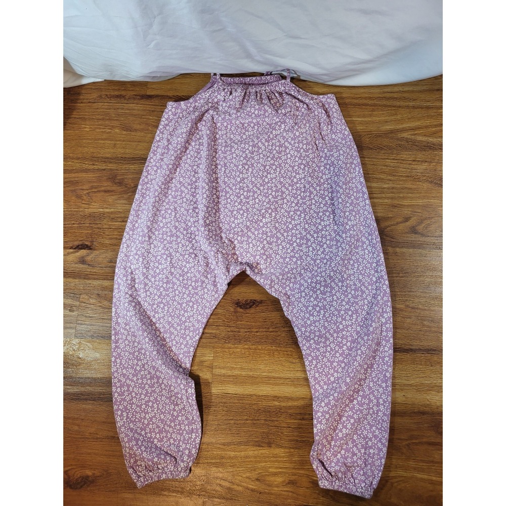 April Cornell Purple Floral‎ Size 11/12 Romper Jumpsuit Cotton Cottagecore